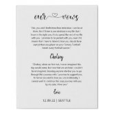 Reverse Canvas Wedding Vows Wall Art - Spot of Tea Designs