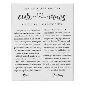 wedding vows modern cute minimalist faux canvas print