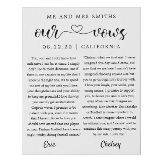 wedding vows modern cute minimalist faux canvas print