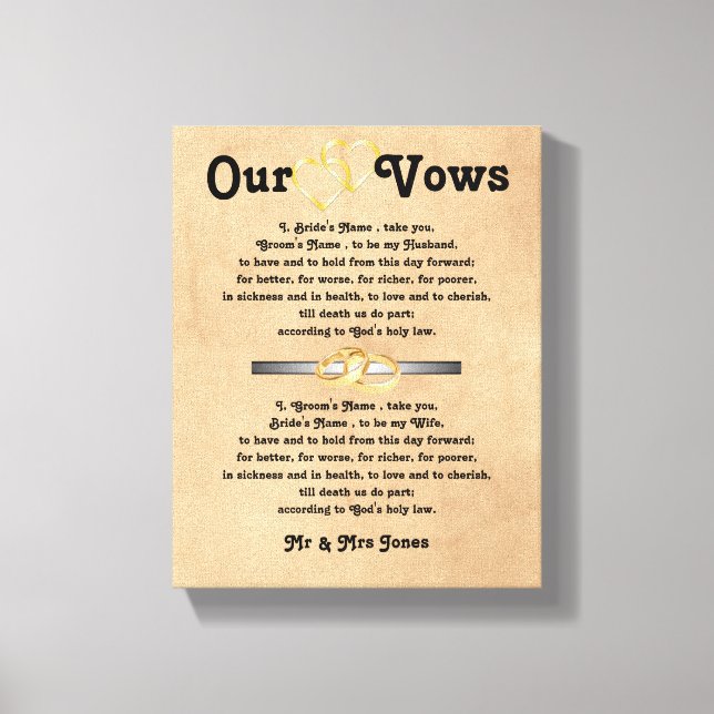 Wedding Vows on Canvas (Front)