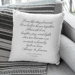 Wedding Vows Personalized Calligraphy Newlyweds Throw Pillow<br><div class="desc">Wedding vows throw pillow in white with elegant calligraphy. Personalize it with the bride and groom's names and the newlywed's wedding date.</div>