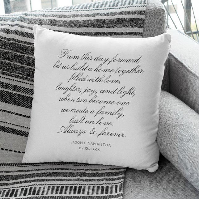 Wedding Vows Personalized Calligraphy Newlyweds Throw Pillow (Wedding Vows Personalized Calligraphy Newlyweds Throw Pillow
)