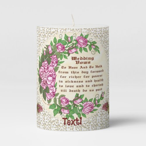 Wedding Vows Pillar Candle