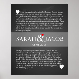 Wedding vows print anniversary gift