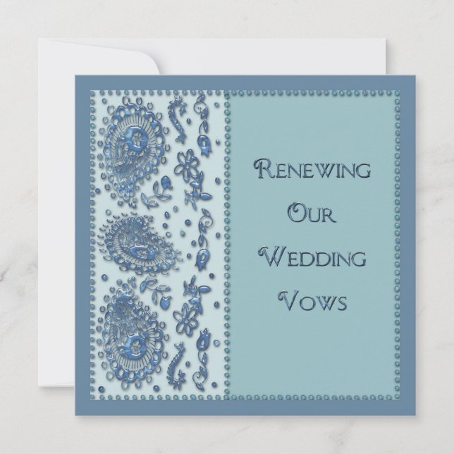 Wedding Vows Renewal (Beaded) Invitation (Front)