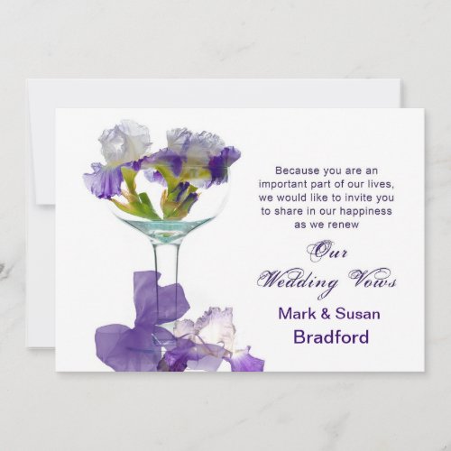 Wedding Vows Renewal  Invitations- Purple Iris