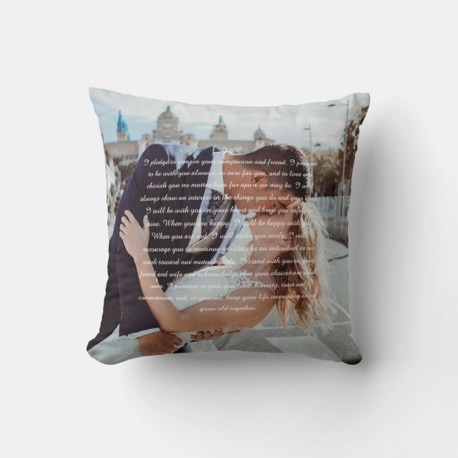 Wedding Vows Throw Pillow (Front)