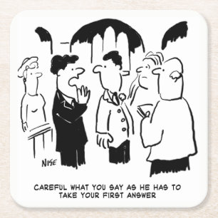 Wedding Vows Vicar and Best Man Square Paper Coaster