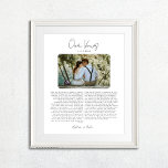 Wedding Vows with Photo Anniversary Gift Poster<br><div class="desc">Celebrate your special moments with our Custom Wedding Vows with Photo Print. This elegant wedding vows photo poster makes an ideal wedding gift, 1st anniversary gift, or keepsake. Upload your favorite wedding photo to be transformed into a sleek, minimalistic style that complements any decor. Personalize the template with your wedding...</div>
