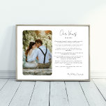 Wedding Vows with Photo Anniversary Gift Printable Poster<br><div class="desc">Celebrate your special moments with our Custom Wedding Vows with Photo Print. This elegant wedding vows photo poster makes an ideal wedding gift, 1st anniversary gift, or keepsake. Upload your favorite wedding photo to be transformed into a sleek, minimalistic style that complements any decor. Personalize the template with your wedding...</div>