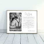 Wedding Vows with Photo Anniversary Gift Printable Poster<br><div class="desc">Celebrate your special moments with our black and white custom Wedding Vows with Photo Printable. This elegant wedding vows photo poster makes an ideal wedding gift, 1st anniversary gift, or keepsake. Upload your favorite wedding photo to be transformed into a sleek, minimalistic style that complements any decor. Personalize the template...</div>