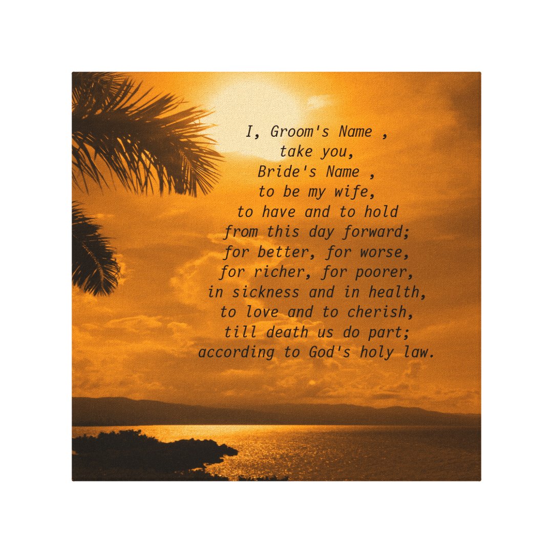 Wedding Vows Word Art Picture Canvas Print | Zazzle