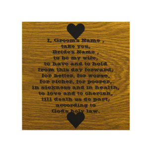Wedding Vows Words Wood Wall Decor