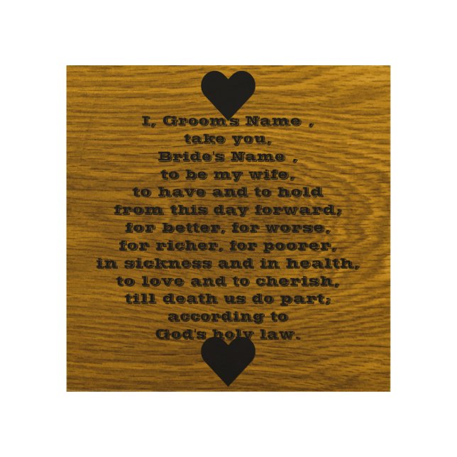 Wedding Vows Words Wood Wall Decor (Front)