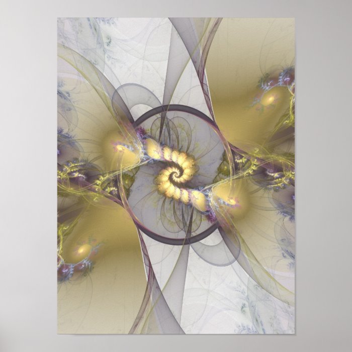 Wedding Vows Yellow Flame Fractal Poster