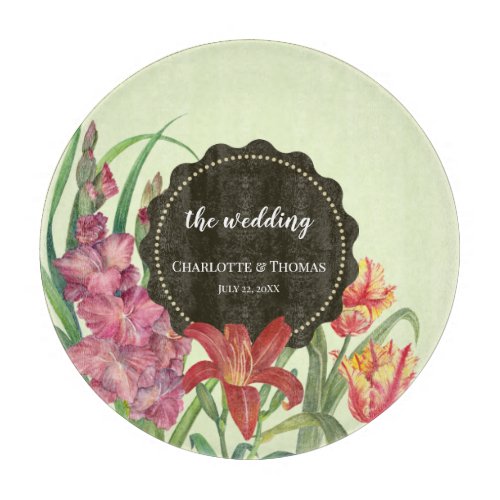 Wedding Warm Color Floral Spring Blooms Painting Cutting Board
