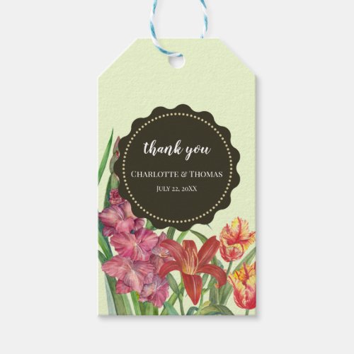 Wedding Warm Color Floral Spring Blooms Painting G Gift Tags