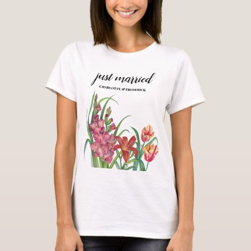 Wedding Warm Colour Floral Spring Blooms Painting T_Shirt