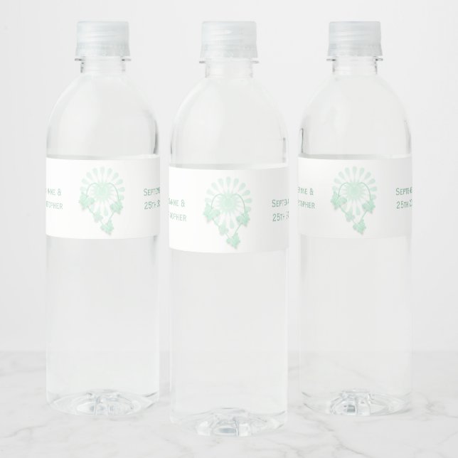 Wedding Water Bottle Label Peppermint Butterflies (Bottles)