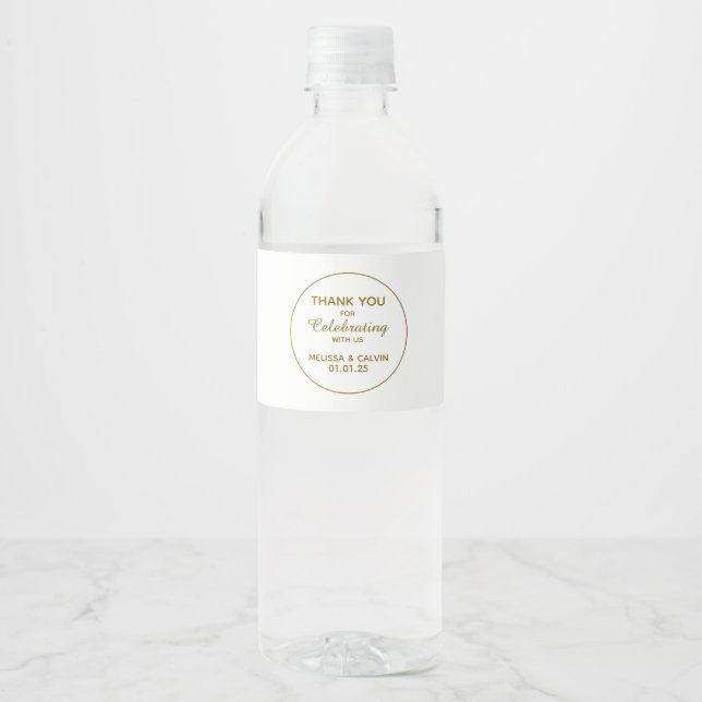 Wedding Water Bottle Label | Thank You Sticker (Front)