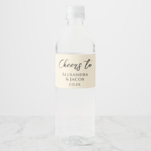 Wedding Water Bottle Labels Elegant Typography