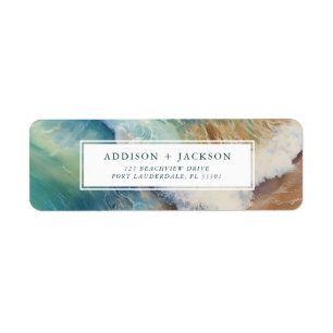 Wedding Watercolor Beach Return Address Label