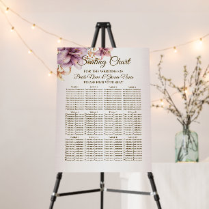 Wedding Watercolor Boho Pink Flowers Elegant Foam Board