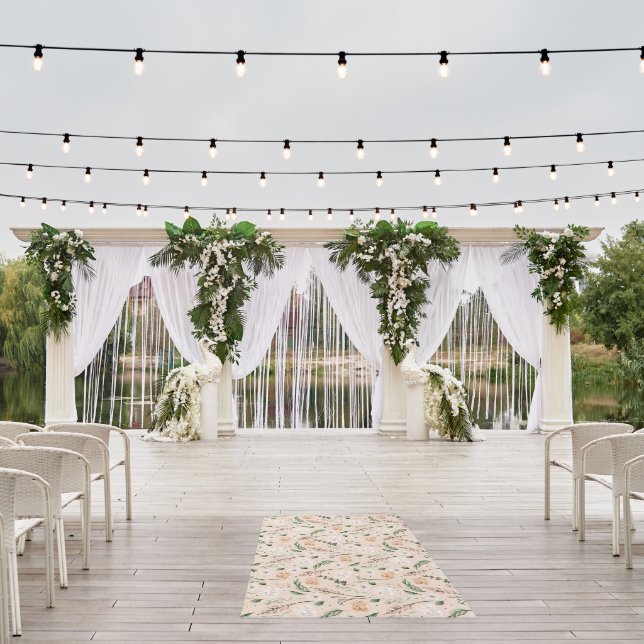 Wedding Watercolor Botanical Outdoor Rug (Insitu (Wedding 1))