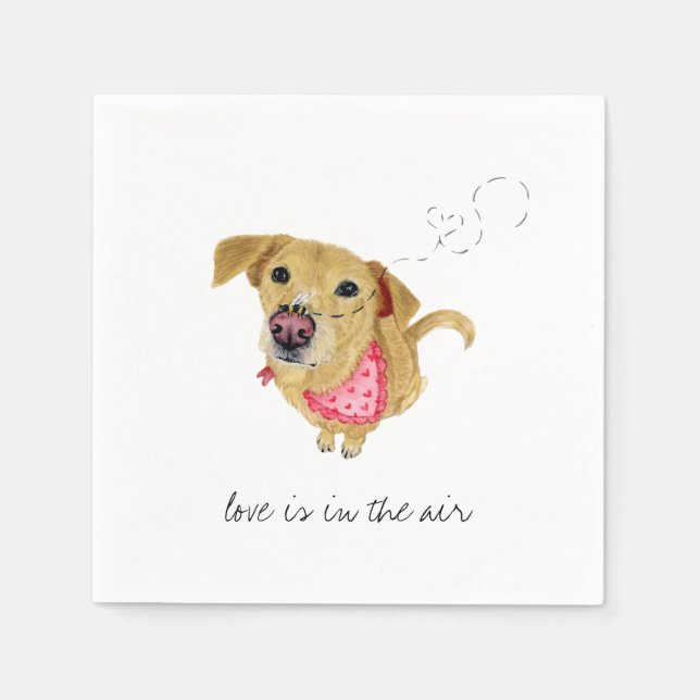 Wedding Watercolor Custom Cocktail Napkin (Front)