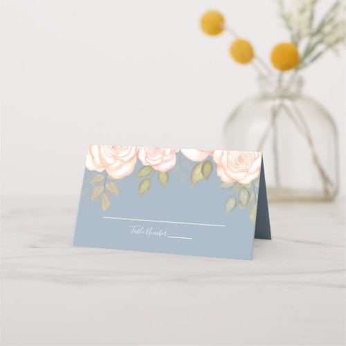 Wedding Watercolor Floral Blush Table Number Place Card