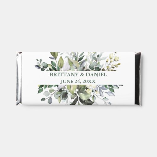 Wedding Watercolor Greenery Sage Green Hershey Bar Favors