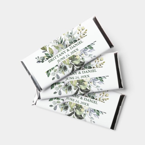 Wedding Watercolor Greenery Wedding Green Hershey Bar Favors