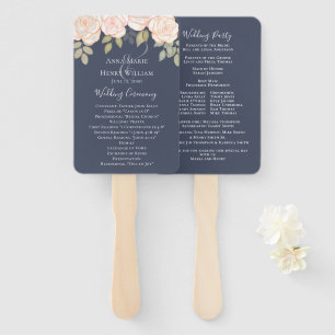 Wedding Watercolor Greenery Wedding Program Hand Fan