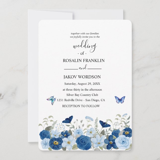 wedding watercolor  invitation (Front)