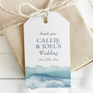 Wedding Watercolor Ocean Blue Gift Tags