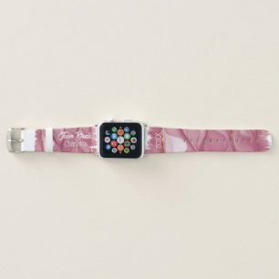 Wedding Watercolor Rose Gold Pink Bridesmaid Apple Watch Band