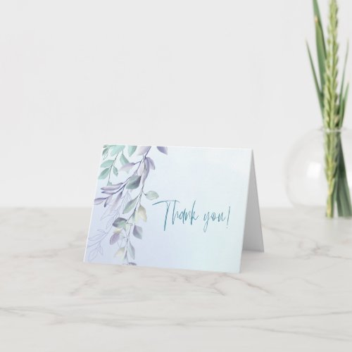 Wedding  Watercolor SkyBlue Lilac Thank You