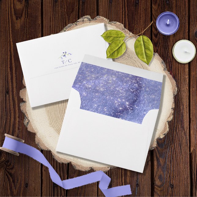 Wedding Watercolor Texture Peri ID954 Envelope (Interior/Back In Situ)