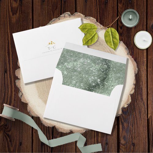 Wedding Watercolor Texture Sage ID954  Envelope