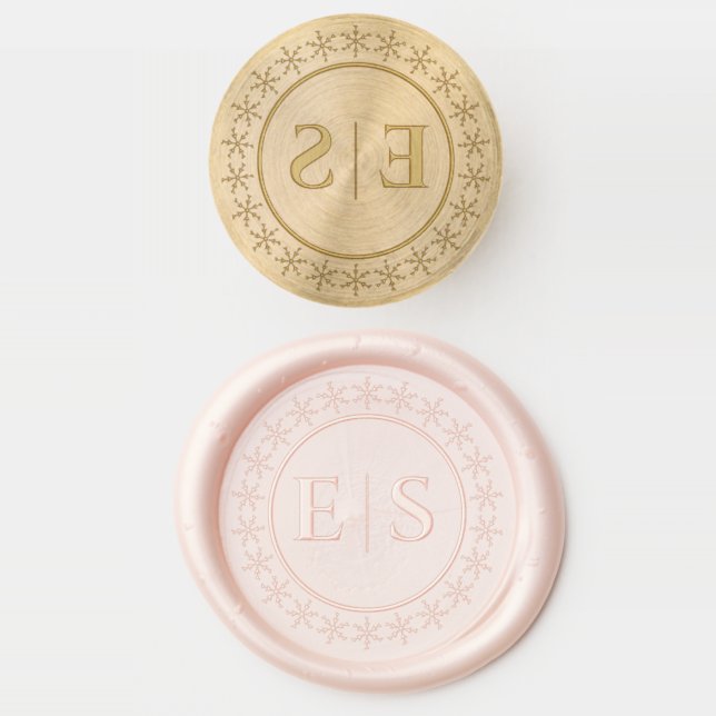 Wedding Wax Seal Stamp with Couple's Initials (Stamped)