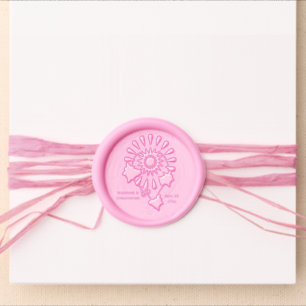 Wedding Wax Seal Sticker Butterflies Heart