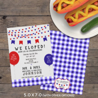 💍Wedding We Eloped! Picnic Party | BBQ • Barbecue Invitation