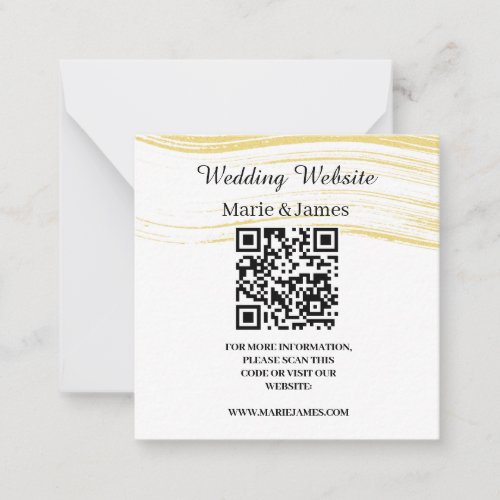 Wedding Website Add Name QR Code Minimalist Photo  Note Card