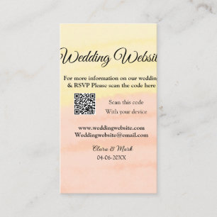 Wedding website add Q R code scan add name date ye Business Card
