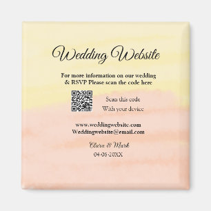 Wedding website add Q R code scan add name date ye Magnet