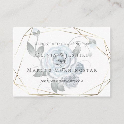 Wedding Website Card   Dusty Blue Floral