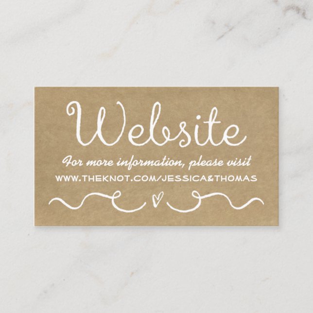Wedding Website Card | Rustic Country Kraft (Front)