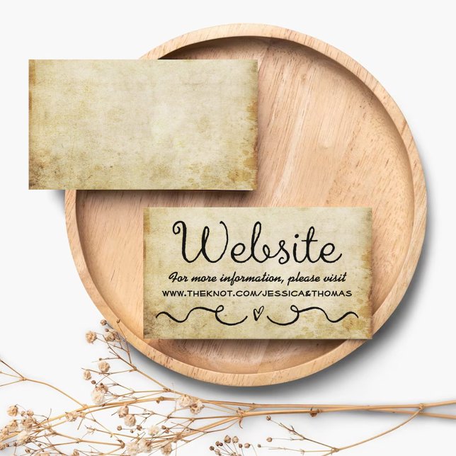 Wedding Website Card | Vintage Antique Grunge (Creator Uploaded)