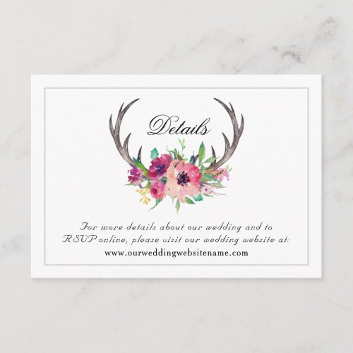 Wedding Website Details Enclosure Card