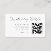 Wedding Website | Elegant Chic RSVP QR Code Enclosure Card (Back)